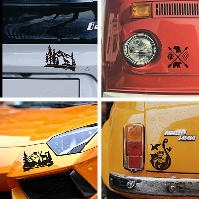 Plastic Reflective Vinyl Car Stickers STIC-WH0036-002-1
