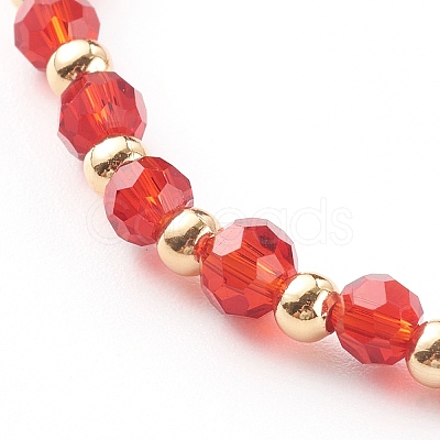 Glass & Brass Stretch Beaded Bracelets Sets BJEW-JB06151-1