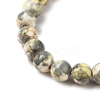 Synthetic Turquoise Dyed Camouflage Beads Strands G-E594-24P-A-1