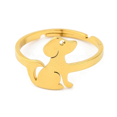 201 Stainless Steel Adjustable Ring for Women RJEW-D082-04F-1