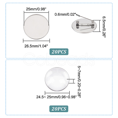 DIY Blank Dome Brooch Making Kit STAS-UN0044-51-1