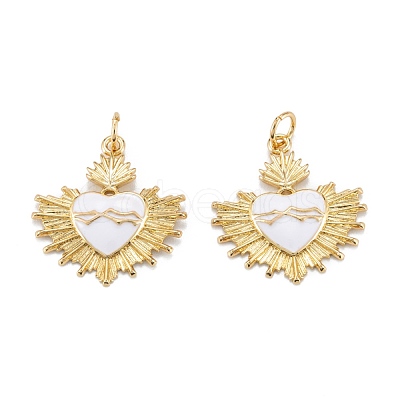 Golden Brass Enamel Pendants KK-A155-15G-1