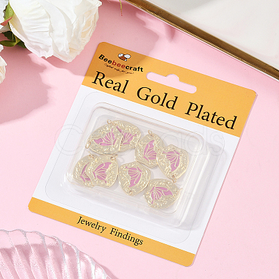 8Pcs Rack Plating Brass Enamel Pendants KK-BBC0020-68-1