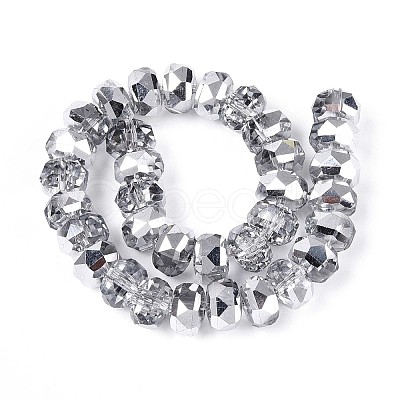 Electroplate Transparent Glass Beads Strands EGLA-N022-04A-C01-1