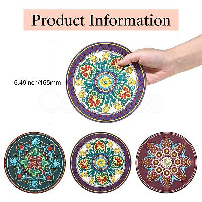 3 Pcs 3 Styles Creative Ethnic Style Silicone Coasters ST-CJ0008-11-1