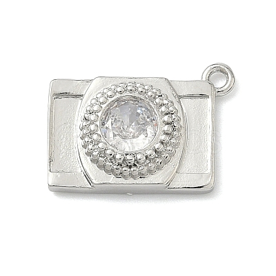 Brass Pave Clear Cubic Zirconia Charms KK-G548-08P-1