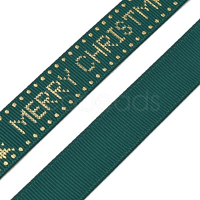 Flat Christmas Theme Polyester Grosgrain Ribbon OCOR-YWC0001-01A-03-1