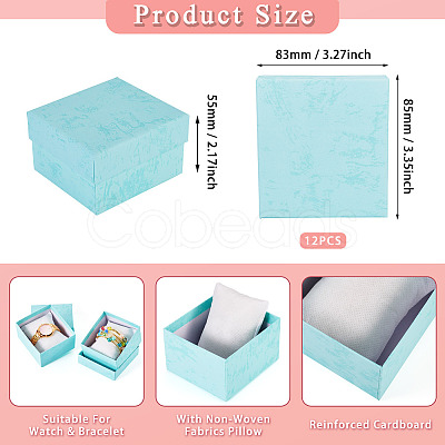 Square Paper Jewelry Bracelet Gift Boxes CON-TAC0010-91E-1