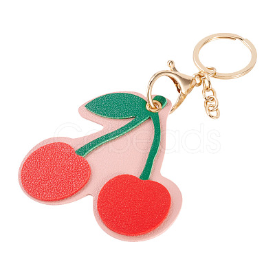 1Pc PU Leather Alloy Keychains KEYC-TA0001-44-1