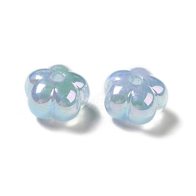 UV Plating Rainbow Iridescent Acrylic Beads PACR-M002-05C-1
