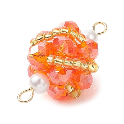 Glass Beaded Round Sphere Links PALLOY-MZ00874-01-1