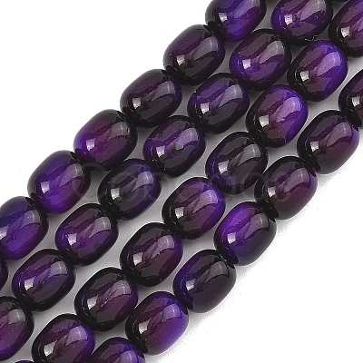 Dyed Imitation Tiger Eye Glass Beads Strands X-GLAA-H040-02B-1
