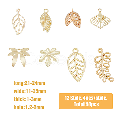 HOBBIESAY 48Pcs 12 Style  Alloy Pendants FIND-HY0001-54-1