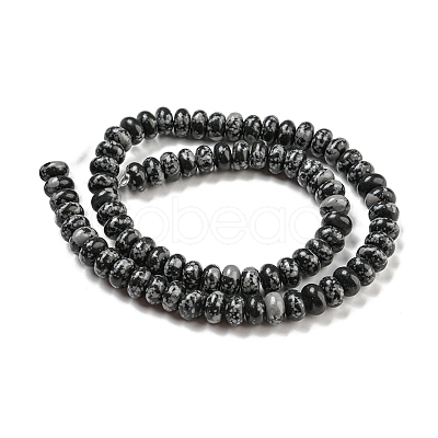 Synthetic Snowflake Obsidian Beads Strands G-D077-E01-03-1