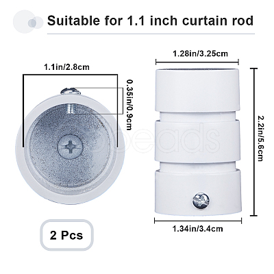 Column Aluminum Alloy Curtain Rod Seal Flat Head FIND-WH0126-345B-1