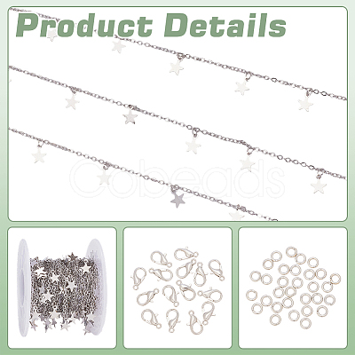 DIY Brass Cable Chains Necklaces Making Kits DIY-ME0001-93P-1