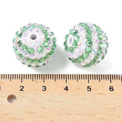Striped Resin Rhinestone Beads OACR-A037-01I-1