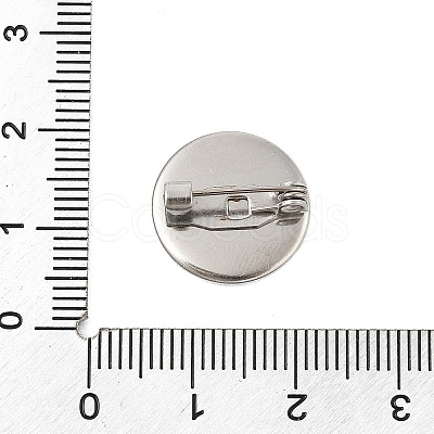 304 Stainless Steel Brooch Cabochon Settings STAS-E547-08B-P-1