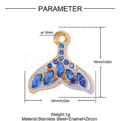 304 Stainless Steel Enamel Pendants STAS-OY011-85G-1