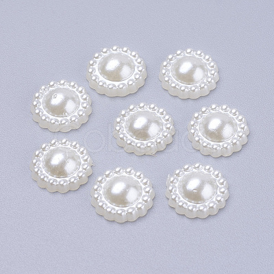 10.5MM Sunflower Acrylic Pearl Flatback Cabochons for Bracelet Making X-MACR-F016-22-1