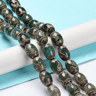 Tibetan Style dZi Beads Strands TDZI-E005-01I-1