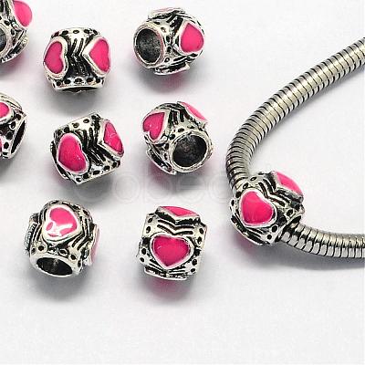Enamel Alloy European Beads PALLOY-S079-001D-1