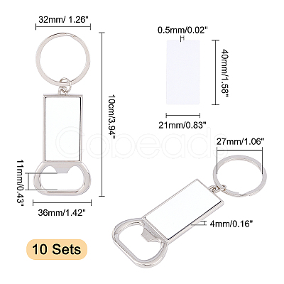 Sublimation Blanks Keychains Zinc Alloy Bottle Opener Blank Key Rings KEYC-PH0001-39P-1
