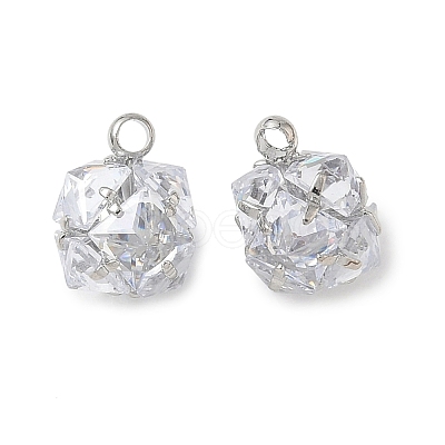 Brass Pave Clear Cubic Zirconia Charms CU-CBAD360-08P-01-1