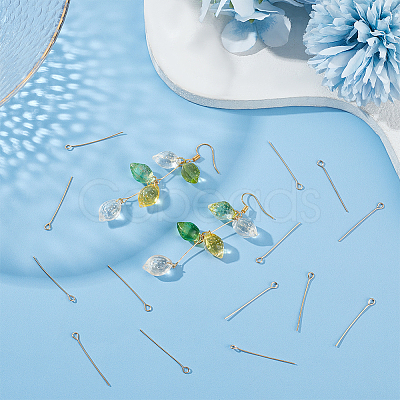 200Pcs 304 Stainless Steel Eye Pins STAS-UN0054-76-1