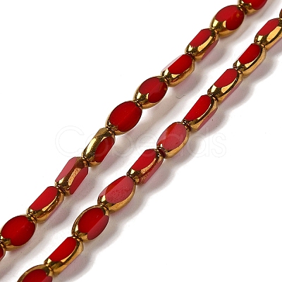 Electroplate Opaque Color Glass Beads Strands EGLA-Q127-A01-02K-1