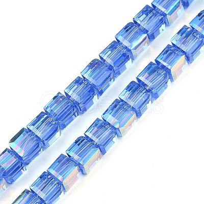 Electroplate Transparent Glass Beads Strands EGLA-B011-07A-AB03-1