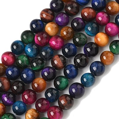 Natural Tiger Eye Beads Strands G-G101-8mm-6-1