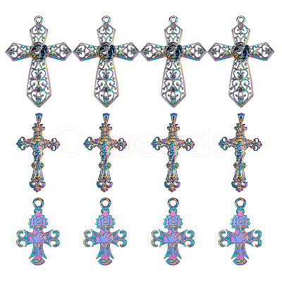 12Pcs 3 Style Alloy Big Pendants FIND-FH0002-39-1