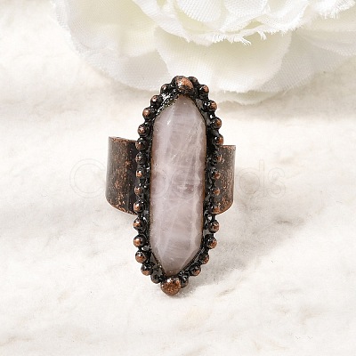 Natural Gemstone Cuff Open Rings GG-CBAB410-01-1