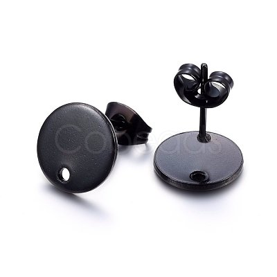 304 Stainless Steel Stud Earring Findings Ion Plating(IP) STAS-K184-01-01B-1