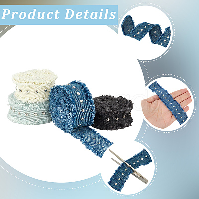 4Pcs 4 Colors Cotton Ribbon OCOR-CY0003-77-1
