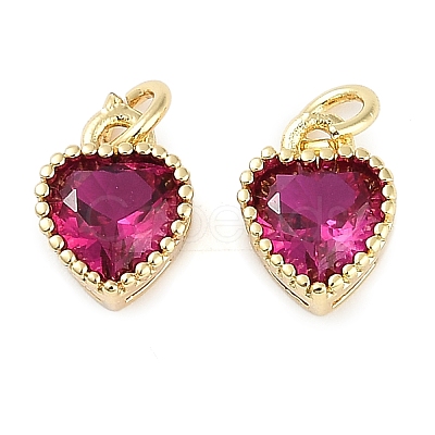 Real 18K Gold Plated Brass Inlaid Cubic Zirconia Charms ZIRC-L100-074G-06-1
