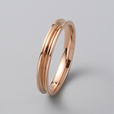 Stainless Steel Grooved Finger Ring Settings RJEW-WH0012-11H-1