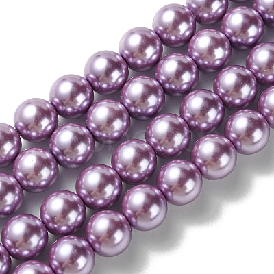 Eco-Friendly Glass Pearl Beads Strands HY-A008-12mm-RB056-1