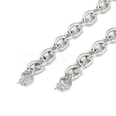 Brass M Pendant Cable Chain Necklace Making KK-U020-01P-1