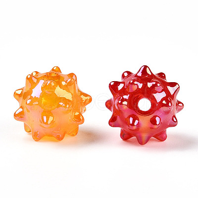 AB Plating Opaque Acrylic Beads X-JACR-T003-02-1