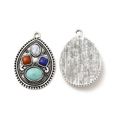 Retro Alloy Pendants TIBEP-L020-13AS-1