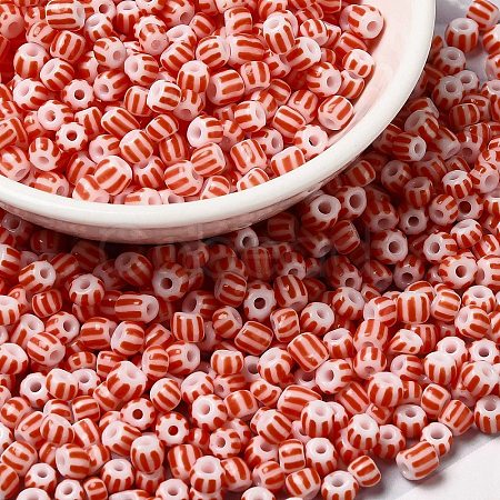 6/0 Opaque Colours Seep Glass Seed Beads SEED-F003-04A-14-1