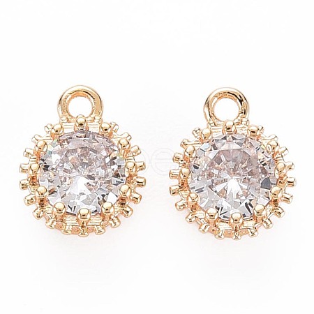 Brass Micro Pave Cubic Zirconia Charms KK-S356-772D-1