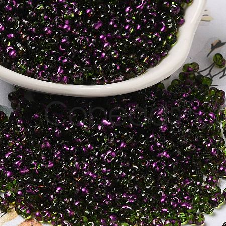 Spray Painted Glass Seed Beads SEED-F005-07A-03-1