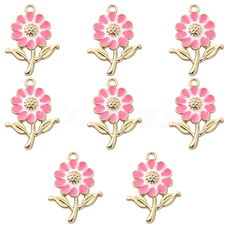 8Pcs Alloy Enamel Pendants ENAM-YW0002-31E-1