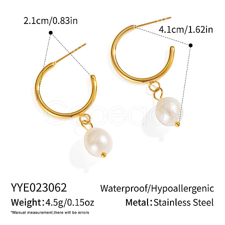 Stainless Steel Round Dangle Stud Earringss ZU9248-1-1