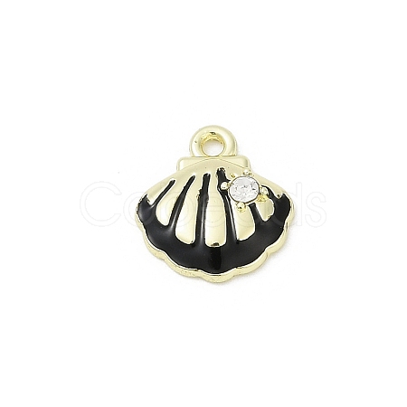 Rack Plating Alloy Enamel and Rhinestone Pendants PALLOY-R151-40G-06-1