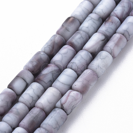 Opaque Baking Painted Crackle Glass Beads Strands FGLA-T004-01F-1