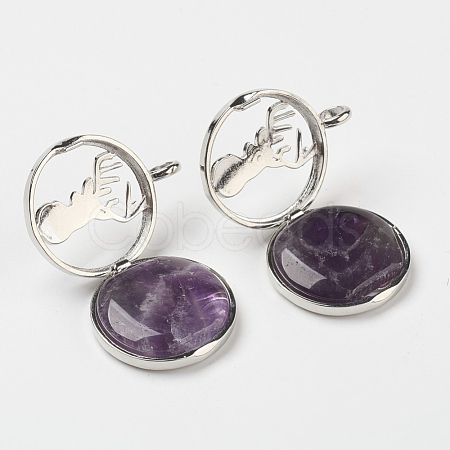Natural Amethyst Pendants X-G-G910-J02-1